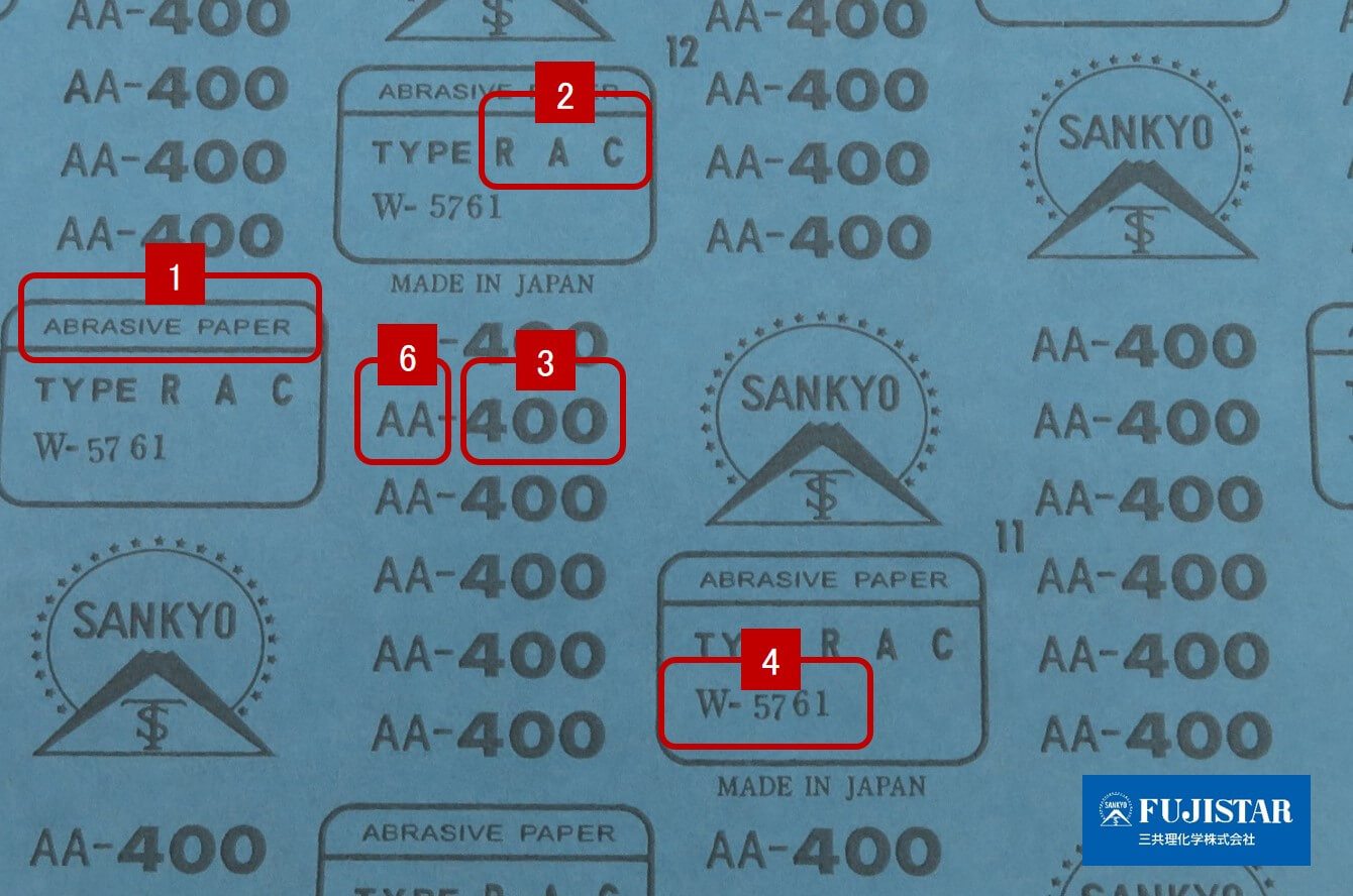 Printed surface of air abrasive paper RAC