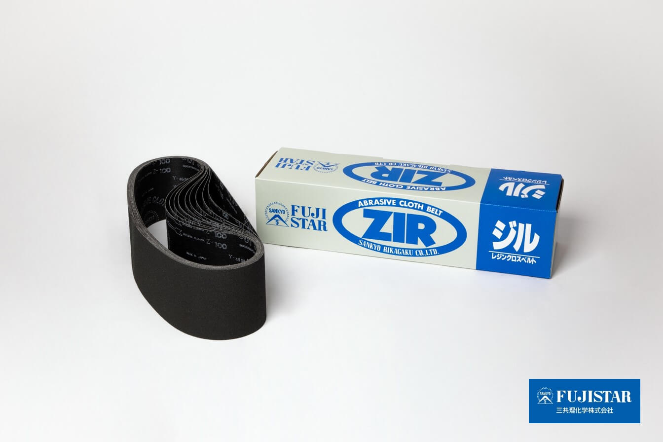 Cloth belt abrasives from Sankyo Rikagaku Co., Ltd. often used for hairline processing of metals