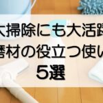 年末の大掃除のときに研磨材とともに大活躍する洗剤、雑巾やバケツなどの清掃用品