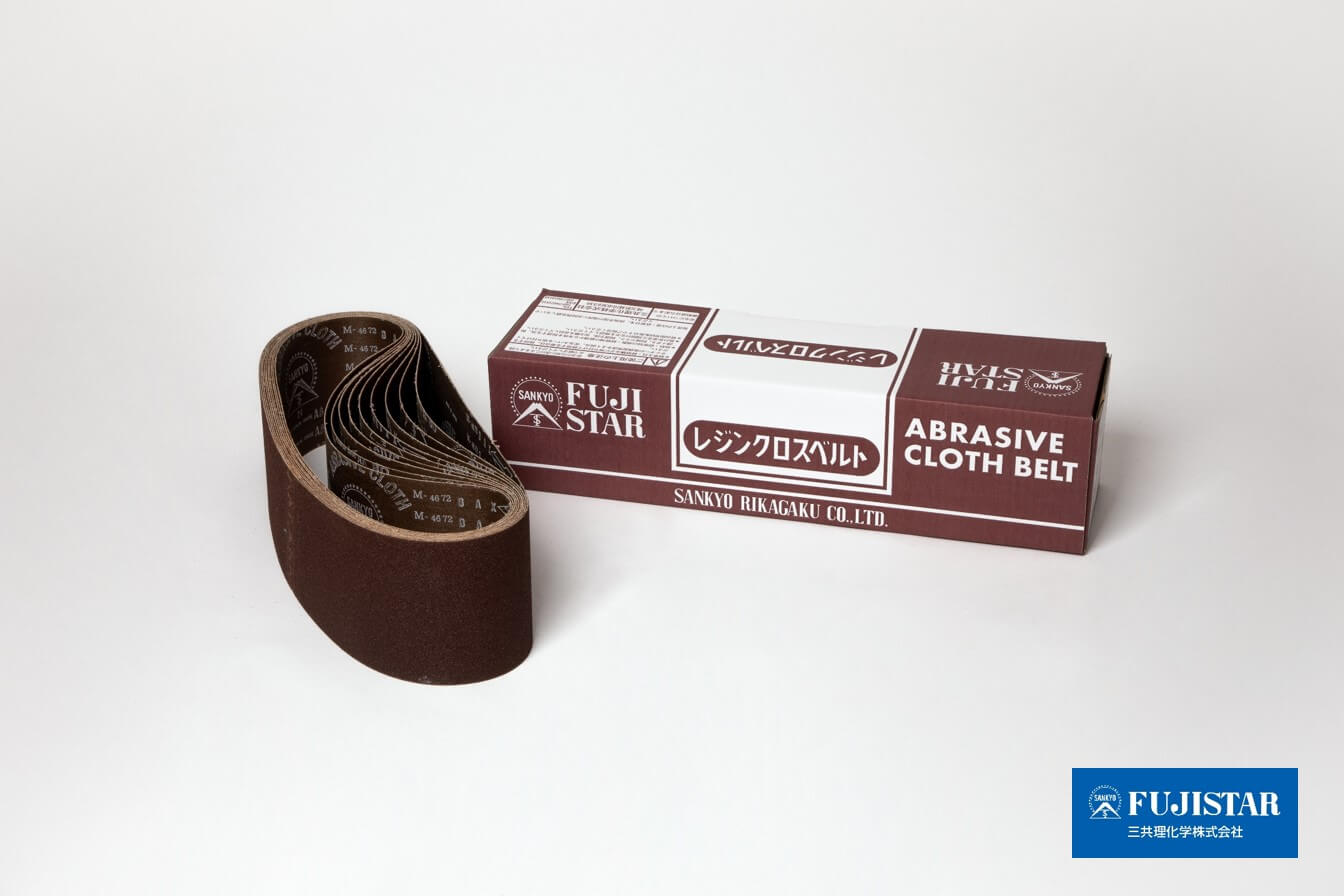 Cloth belt abrasives from Sankyo Rikagaku Co., Ltd. often used for hairline processing of metals